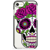 Purple Floral Sugar Skull Black Impact Phone Case for iPhone SE 8 7 Plus