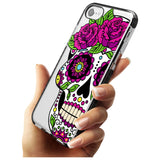 Purple Floral Sugar Skull Black Impact Phone Case for iPhone SE 8 7 Plus