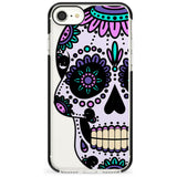 Violet Sugar Skull Black Impact Phone Case for iPhone SE 8 7 Plus