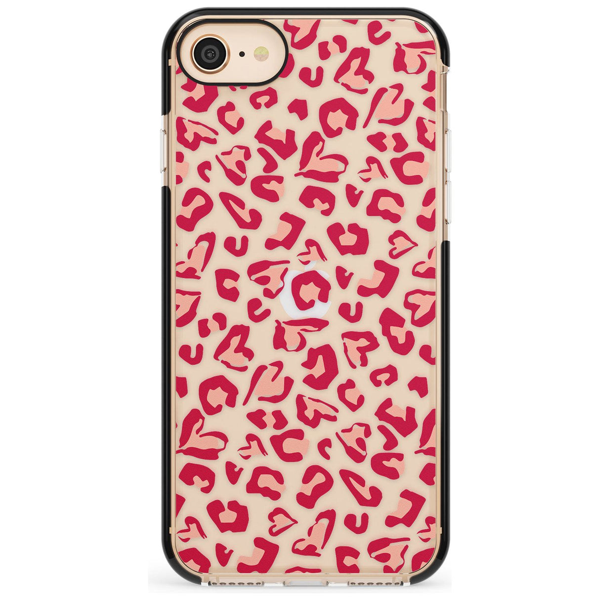 Heart Leopard Print Pink Fade Impact Phone Case for iPhone SE 8 7 Plus