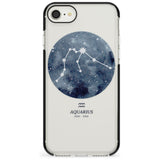 Aquarius Zodiac Transparent Design - Blue Black Impact Phone Case for iPhone SE 8 7 Plus