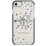 Sagittarius Emblem - Transparent Design Black Impact Phone Case for iPhone SE 8 7 Plus