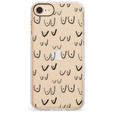 Boob Pattern (Black) Slim TPU Phone Case for iPhone SE 8 7 Plus