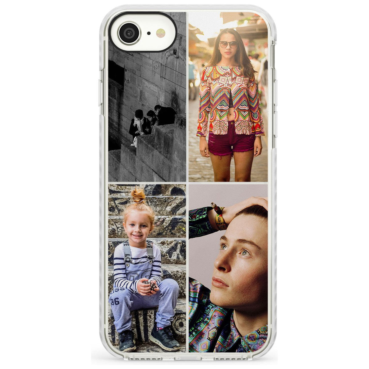 4 Photo Grid  Slim TPU Phone Case for iPhone SE 8 7 Plus