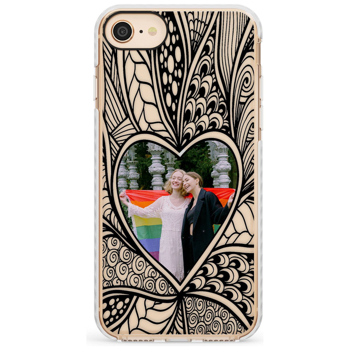 Personalised Henna Heart Photo Case Impact Phone Case for iPhone SE 8 7 Plus