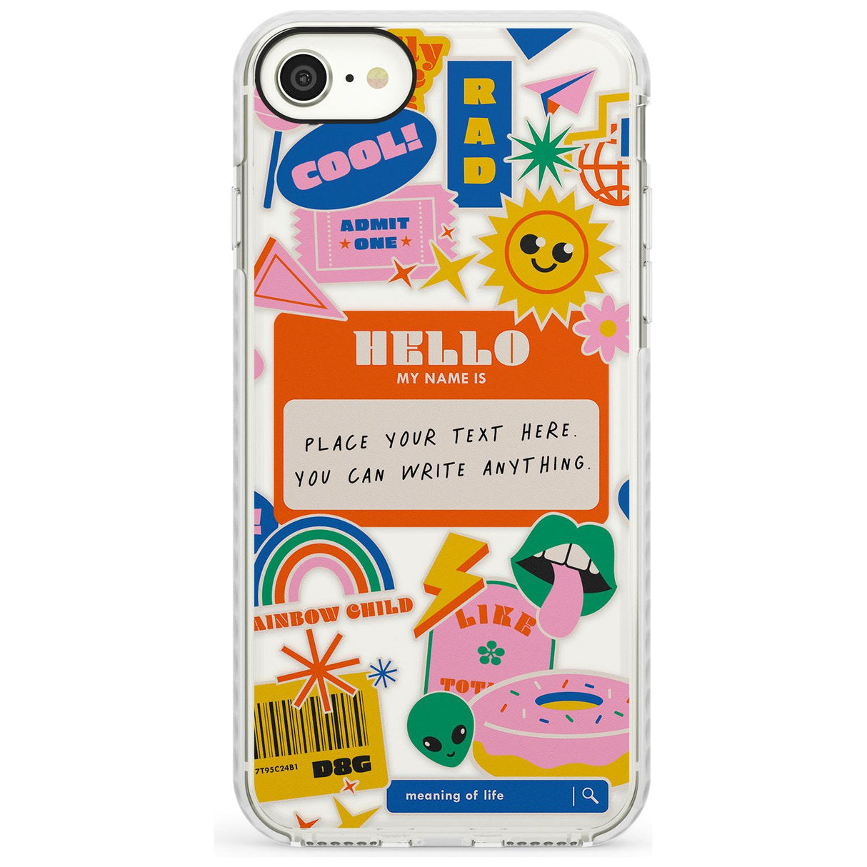 Custom Nostalgia Sticker Mix #2 Slim TPU Phone Case for iPhone SE 8 7 Plus