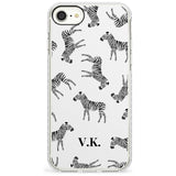 Personalised Zebra Pattern Slim TPU Phone Case for iPhone SE 8 7 Plus