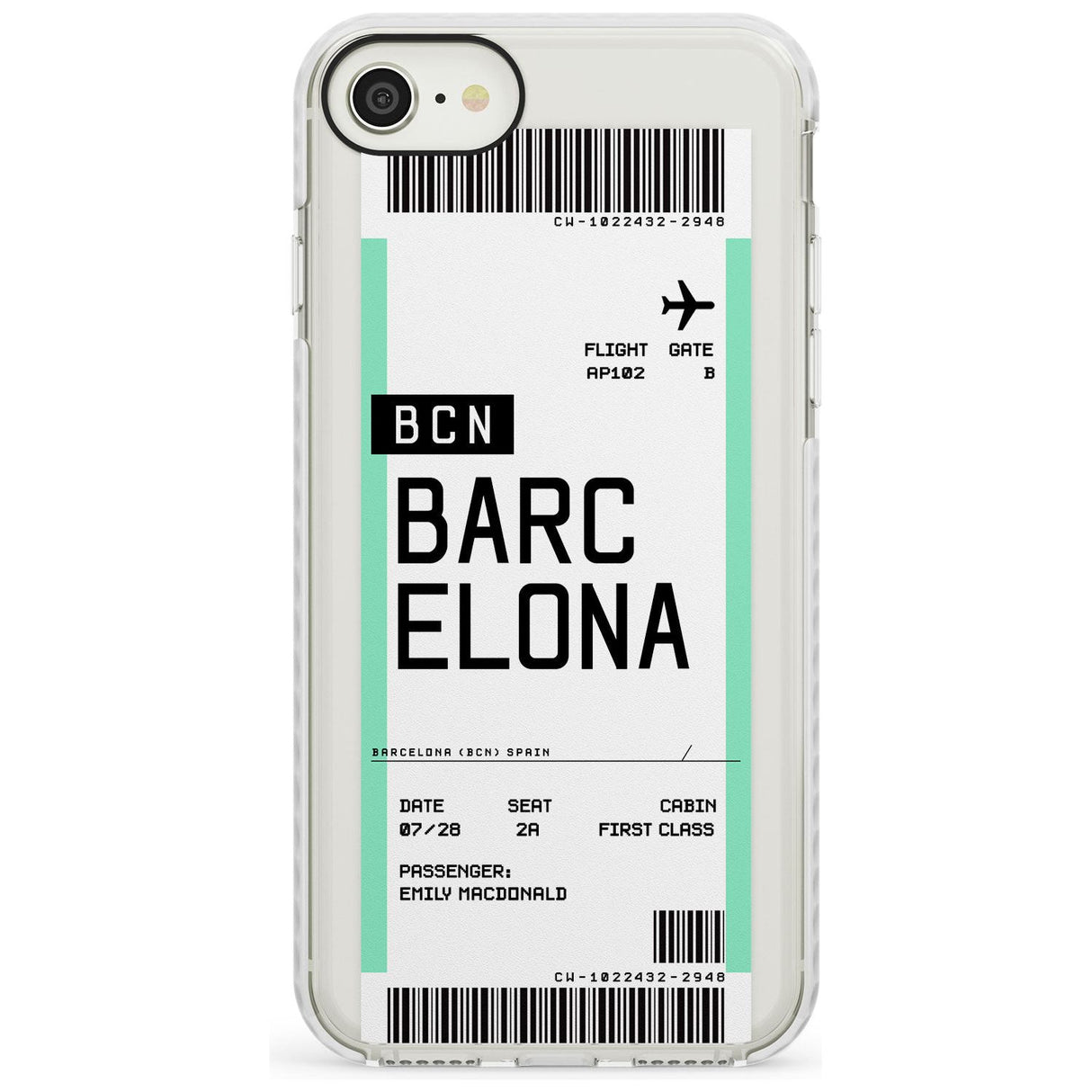 Barcelona Boarding Pass iPhone Case  Impact Case Custom Phone Case - Case Warehouse