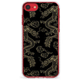 Black and Gold Dragon Pattern Impact Phone Case for iPhone SE 8 7 Plus