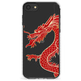 Large Black Dragon Impact Phone Case for iPhone SE 8 7 Plus