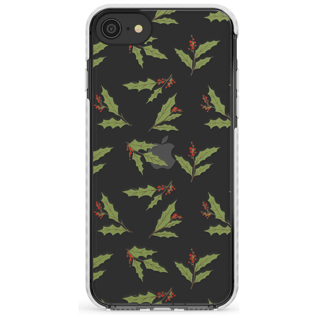 Christmas Holly Pattern Impact Phone Case for iPhone SE 8 7 Plus