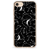 White Constellations on Black Slim TPU Phone Case for iPhone SE 8 7 Plus