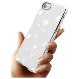 White Planets on Clear Slim TPU Phone Case for iPhone SE 8 7 Plus