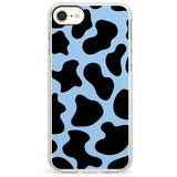 Blue and Black Cow Print Impact Phone Case for iPhone SE 8 7 Plus