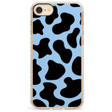 Blue and Black Cow Print Impact Phone Case for iPhone SE 8 7 Plus