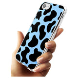 Blue and Black Cow Print Impact Phone Case for iPhone SE 8 7 Plus