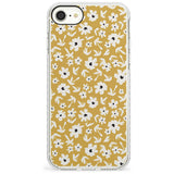 Floral Print on Mustard - Cute Floral Design Slim TPU Phone Case for iPhone SE 8 7 Plus