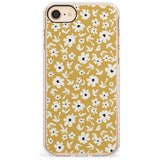 Floral Print on Mustard - Cute Floral Design Slim TPU Phone Case for iPhone SE 8 7 Plus