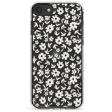 Floral Print on Clear - Cute Floral Design Slim TPU Phone Case for iPhone SE 8 7 Plus