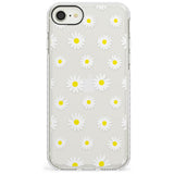 White Daisy Pattern (Clear) Impact Phone Case for iPhone SE 8 7 Plus