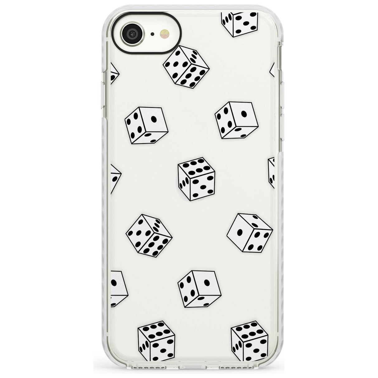 Clear Dice Pattern Impact Phone Case for iPhone SE 8 7 Plus