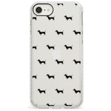 Dachshund Dog Pattern Clear Impact Phone Case for iPhone SE 8 7 Plus