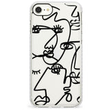 Continuous Line Faces: Black on Clear Slim TPU Phone Case for iPhone SE 8 7 Plus