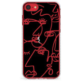 Continuous Line Faces: Clear on Black Slim TPU Phone Case for iPhone SE 8 7 Plus