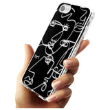 Continuous Line Faces: Clear on Black Slim TPU Phone Case for iPhone SE 8 7 Plus