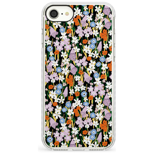 Energetic Floral Mix: Solid Slim TPU Phone Case for iPhone SE 8 7 Plus