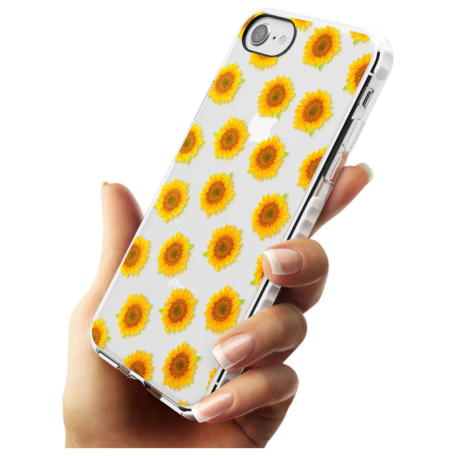 Sunflowers Transparent Pattern Impact Phone Case for iPhone SE 8 7 Plus