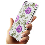 Purple Blossoms Transparent Floral Impact Phone Case for iPhone SE 8 7 Plus