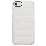 Simplistic Large Grid Pattern White (Transparent) Impact Phone Case for iPhone SE 8 7 Plus