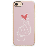 Finger Heart in Pink Slim TPU Phone Case for iPhone SE 8 7 Plus