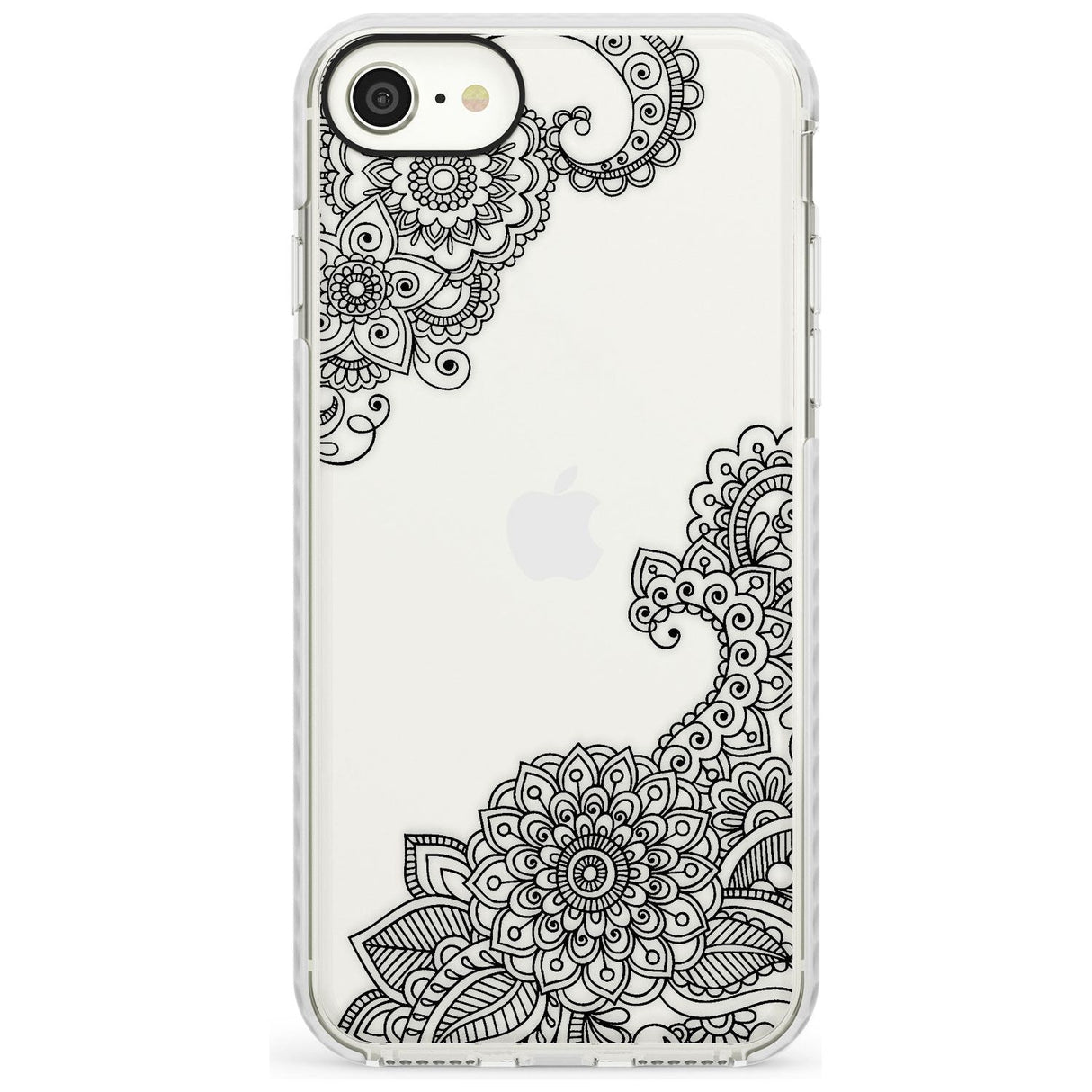 Black Henna Botanicals Impact Phone Case for iPhone SE 8 7 Plus