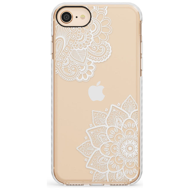 White Henna Florals Impact Phone Case for iPhone SE 8 7 Plus