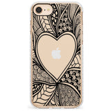 Black Henna Heart Impact Phone Case for iPhone SE 8 7 Plus