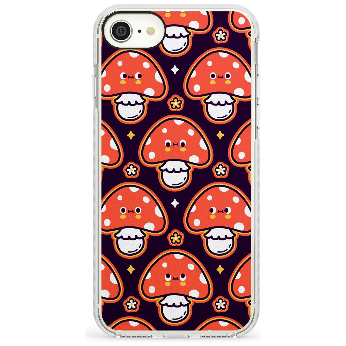 Mushroom Kawaii Pattern Impact Phone Case for iPhone SE 8 7 Plus