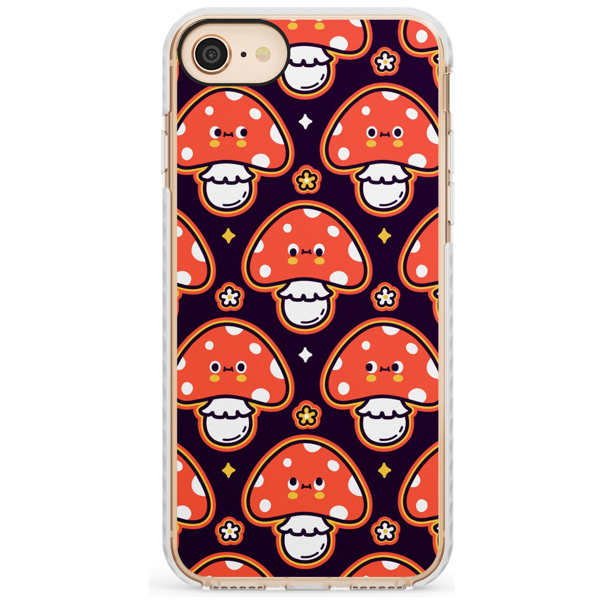 Mushroom Kawaii Pattern Impact Phone Case for iPhone SE 8 7 Plus