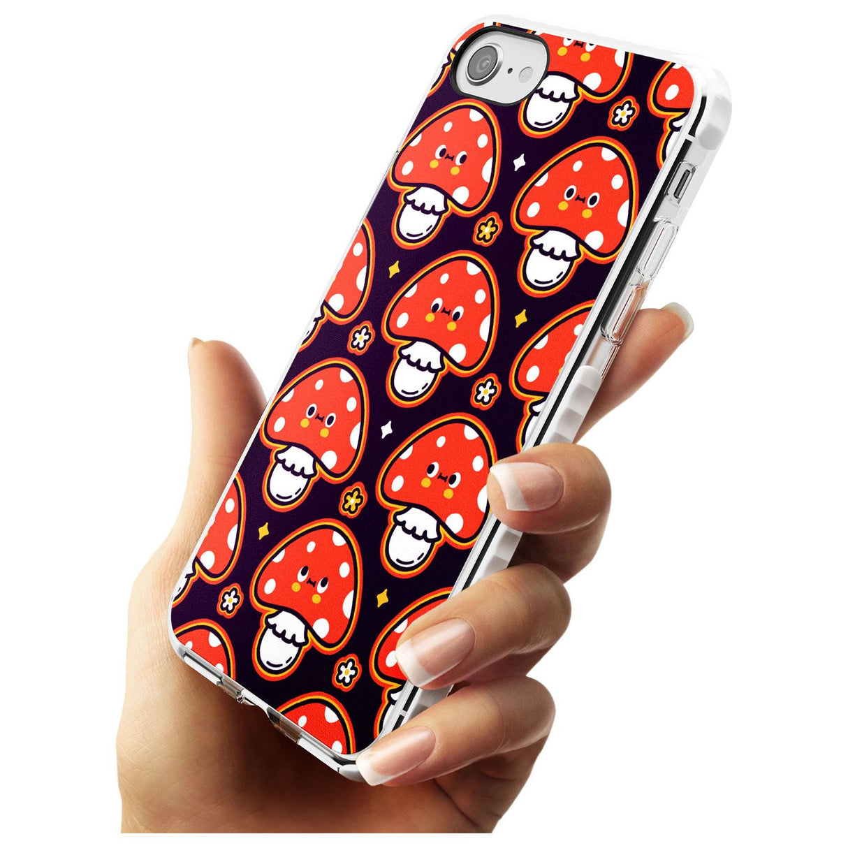 Mushroom Kawaii Pattern Impact Phone Case for iPhone SE 8 7 Plus