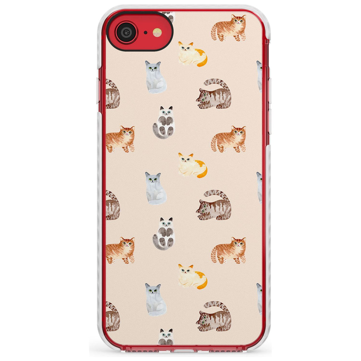 Cute Cat Pattern Slim TPU Phone Case for iPhone SE 8 7 Plus