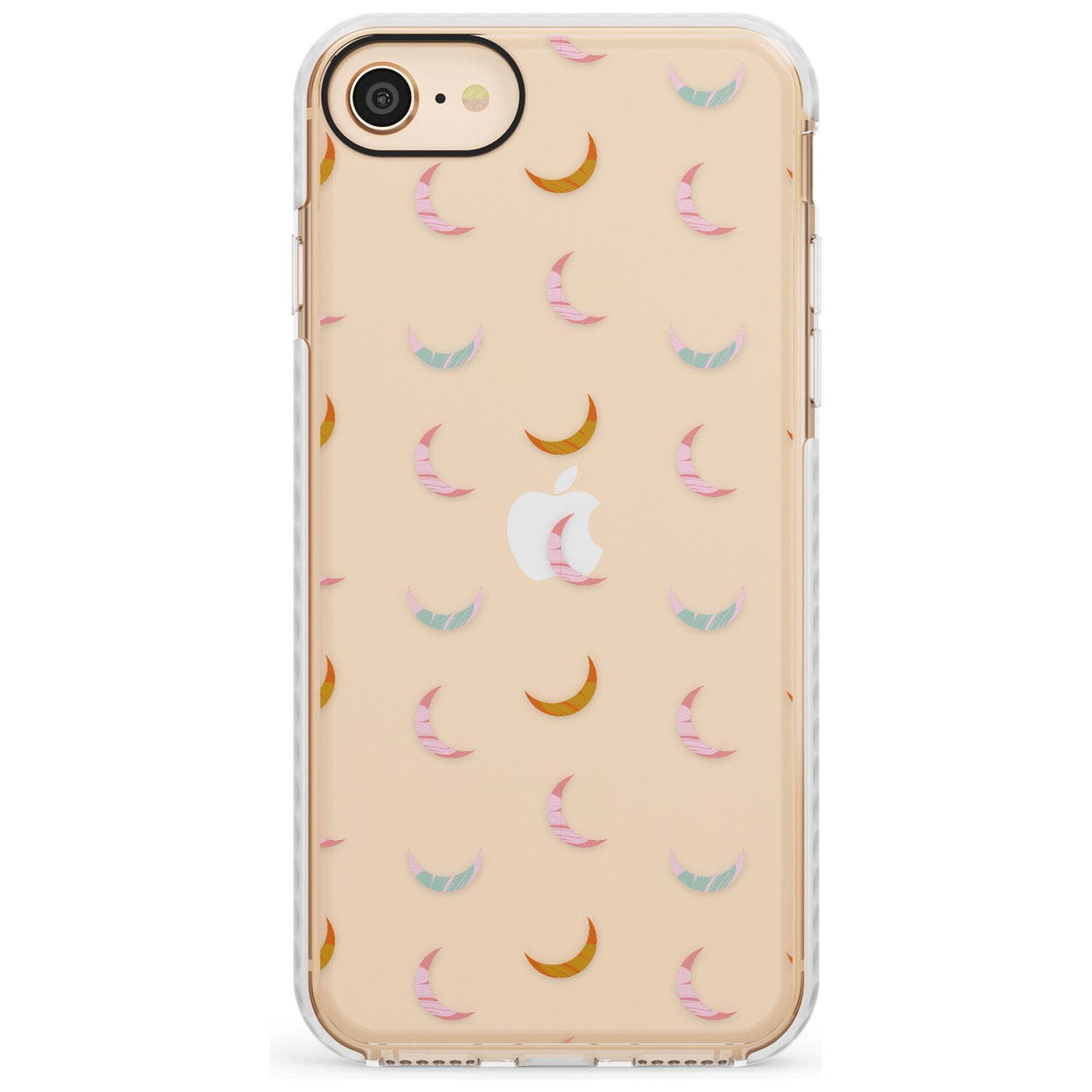 Colourful Crescent Moons Slim TPU Phone Case for iPhone SE 8 7 Plus