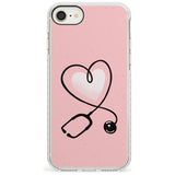 Medical Inspired Design Stethoscope Heart Impact Phone Case for iPhone SE 8 7 Plus