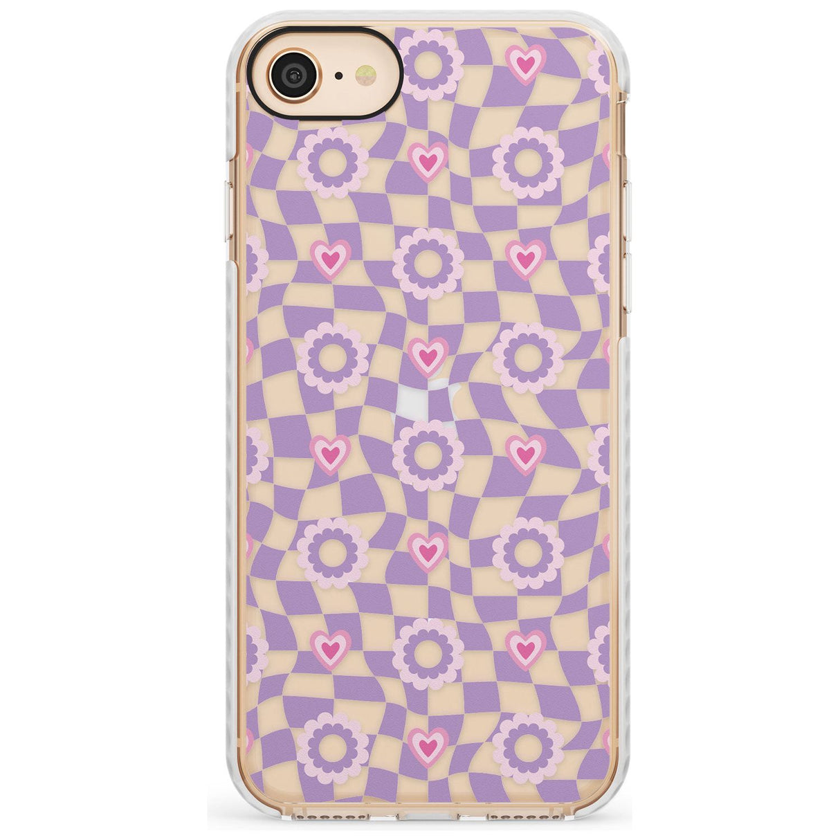 Checkered Love Pattern Impact Phone Case for iPhone SE 8 7 Plus