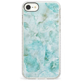 Turquoise Aqua Onyx Marble Slim TPU Phone Case for iPhone SE 8 7 Plus