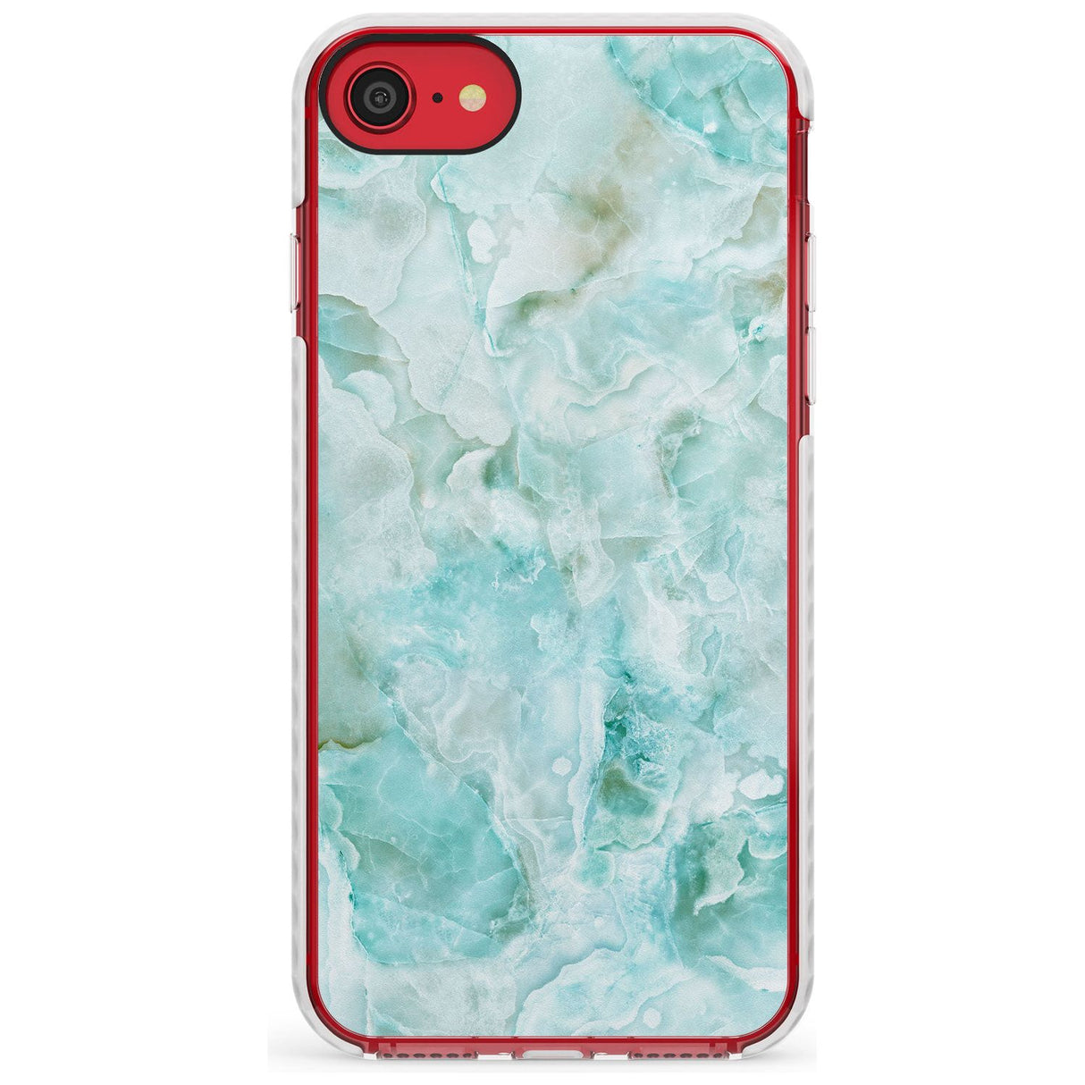 Turquoise Aqua Onyx Marble Slim TPU Phone Case for iPhone SE 8 7 Plus