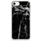 Black Onyx Marble Texture Slim TPU Phone Case for iPhone SE 8 7 Plus