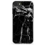 Black Onyx Marble Texture Slim TPU Phone Case for iPhone SE 8 7 Plus