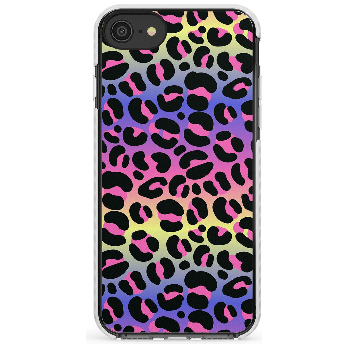 Rainbow Gradient Leopard Print Slim TPU Phone Case for iPhone SE 8 7 Plus