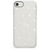 White Hearts Pattern Impact Phone Case for iPhone SE 8 7 Plus